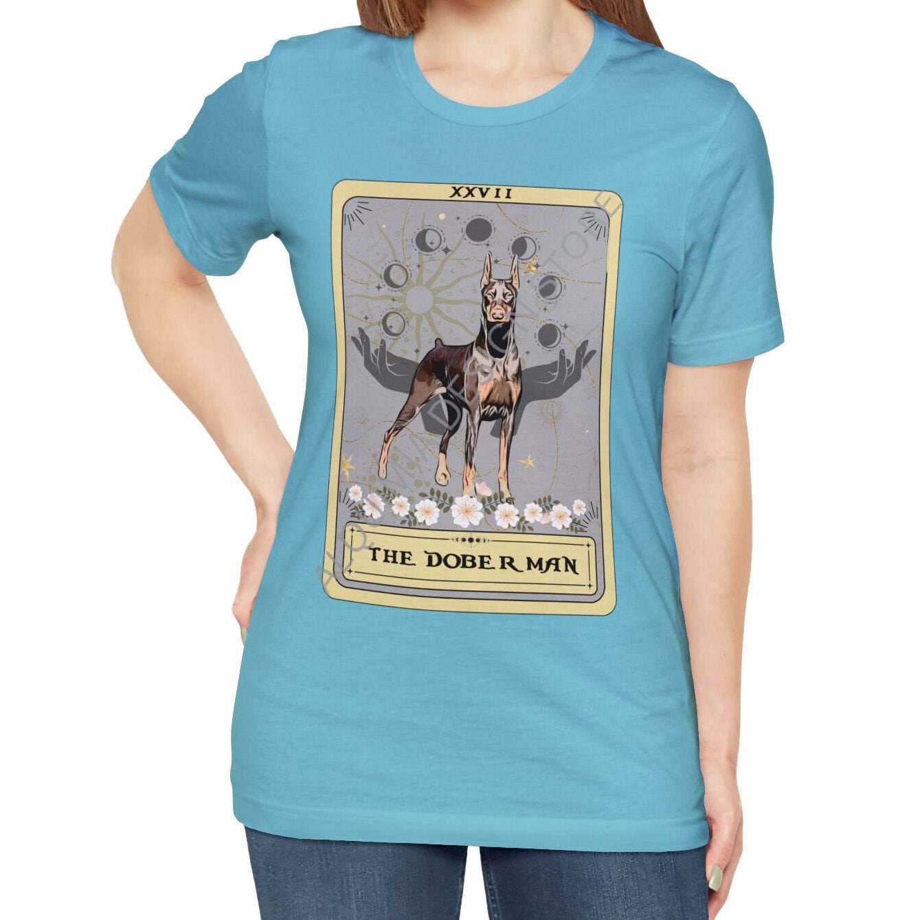 The Doberman Dog Tarot Card Shirt, Red Doberman