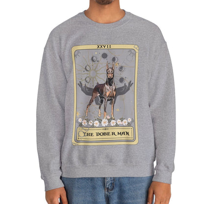 The Doberman Dog Tarot Card Sweatshirt, Red Doberman