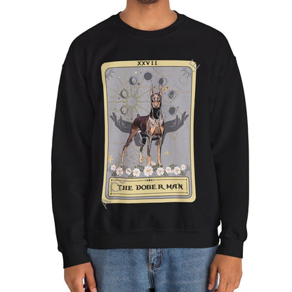 The Doberman Dog Tarot Card Sweatshirt, Red Doberman