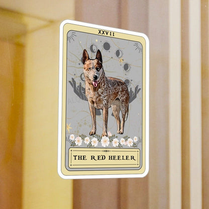 The Red Heeler Tarot Card Dog Sticker 3" x 4"