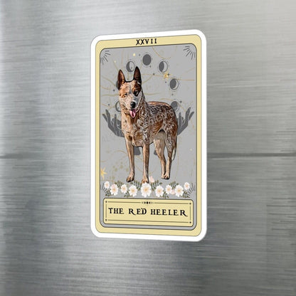 The Red Heeler Tarot Card Dog Sticker 3" x 4"