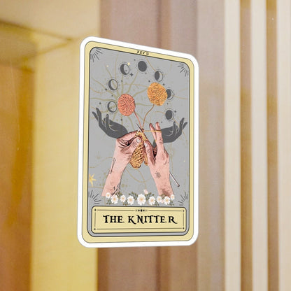 The Knitter Tarot Card Sticker 3" x 4"