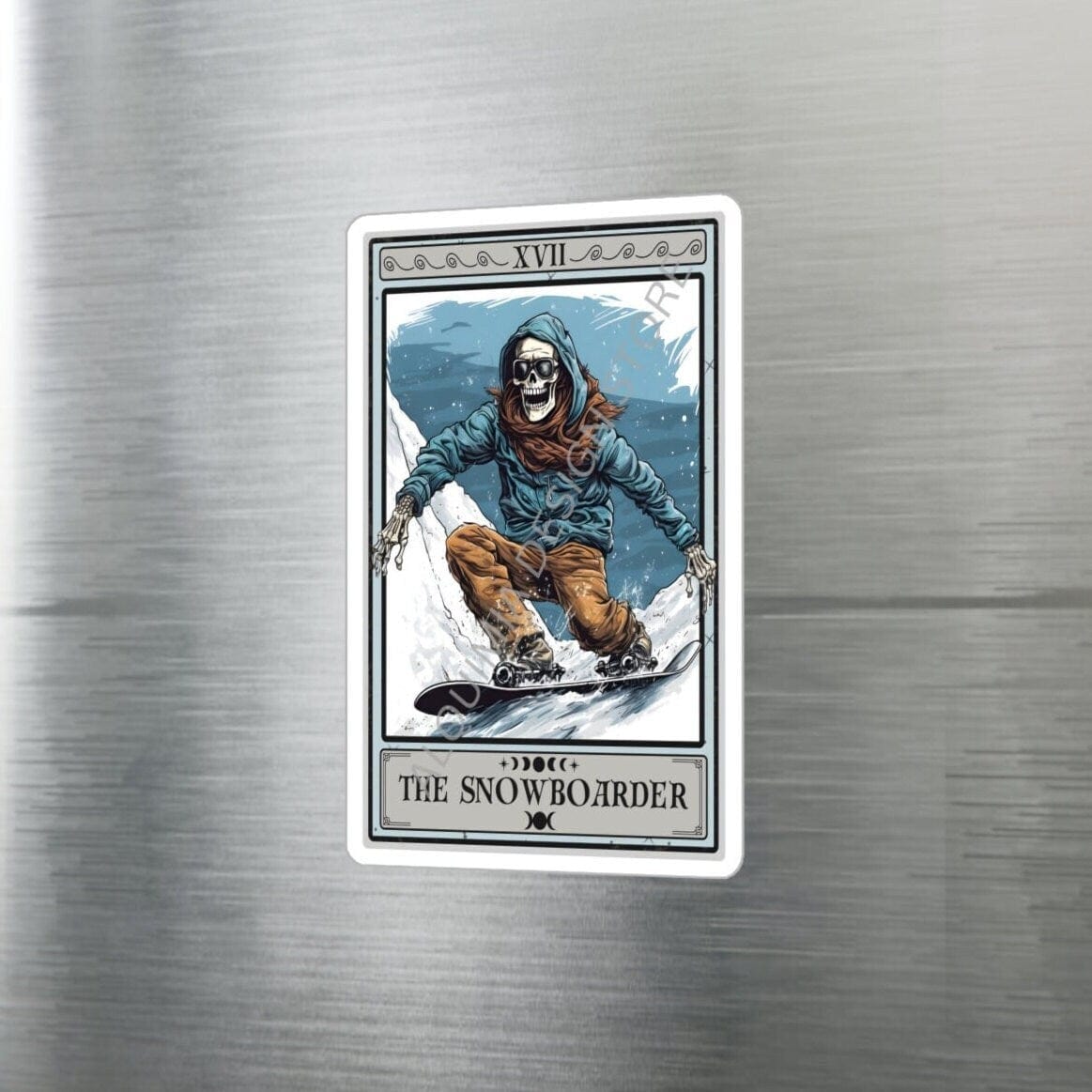 The Snowboarder Tarot Card Sticker 3" x 4"