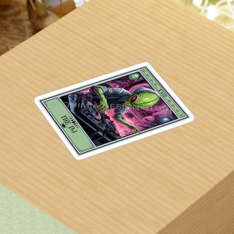 The DJ Tarot Card Sticker 3" x 4"