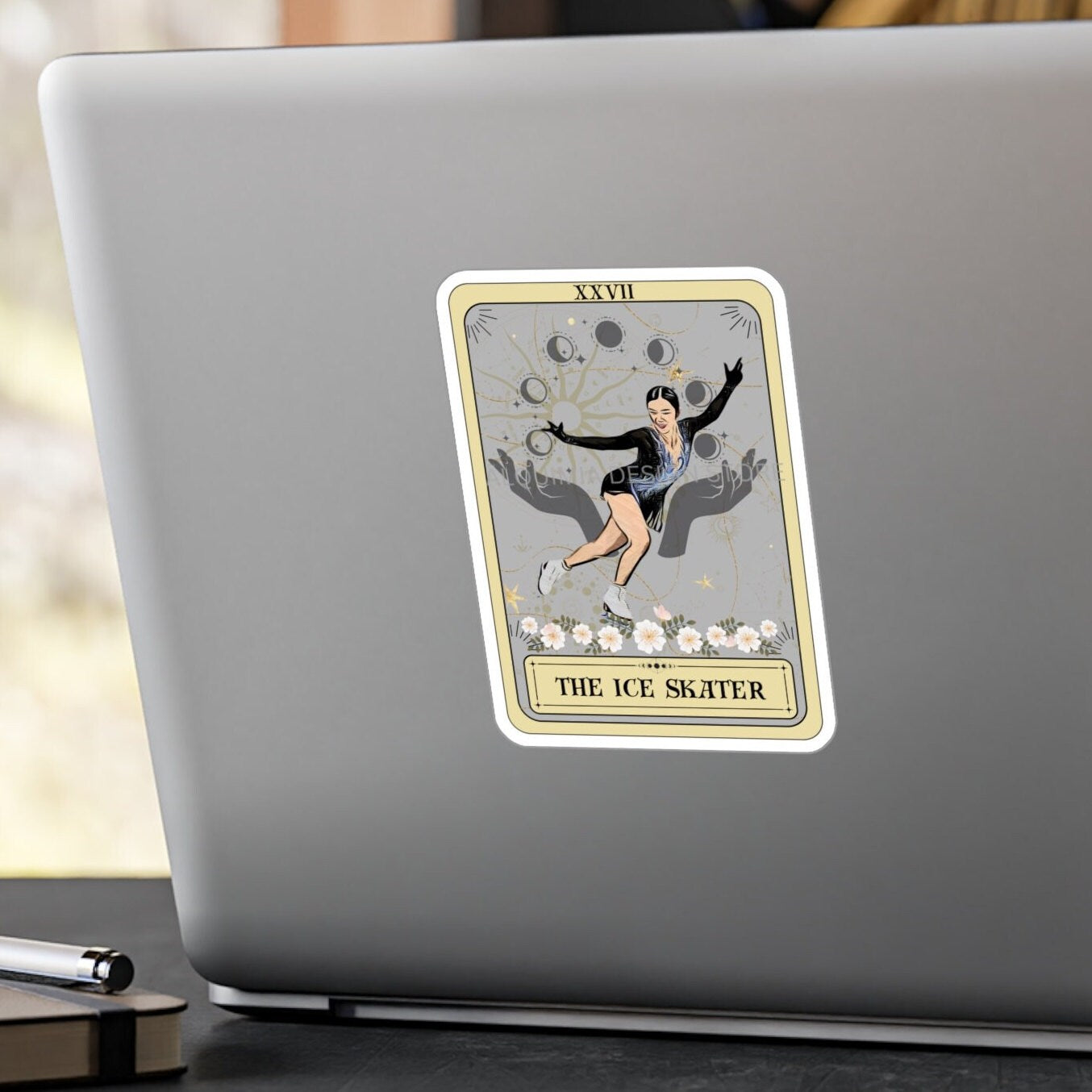 The Ice Skater Tarot Card Sticker 3" x 4"
