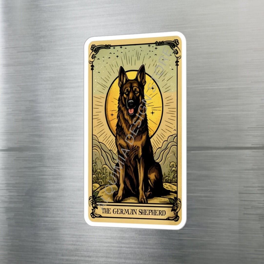 The German Shepherd Tarot Card Sticker 3" x 4"