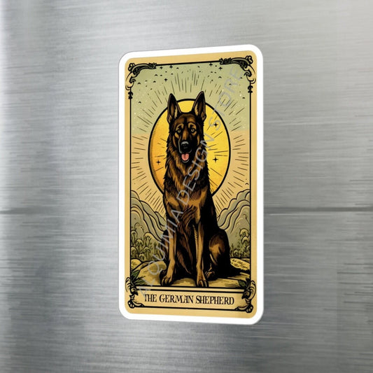 The German Shepherd Tarot Card Sticker 3" x 4"