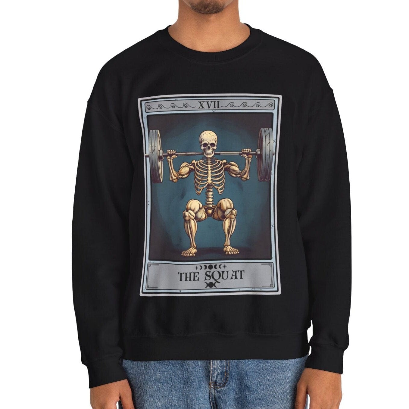 The Squat Tarot Card Sweatshirt, Leg Day Workout