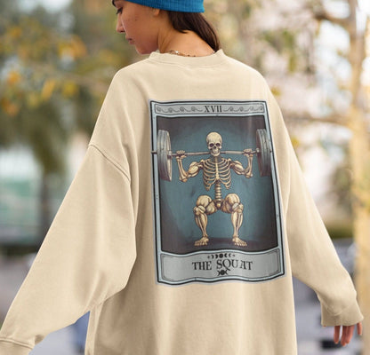 The Squat Tarot Card Sweatshirt, Gym Leg Day