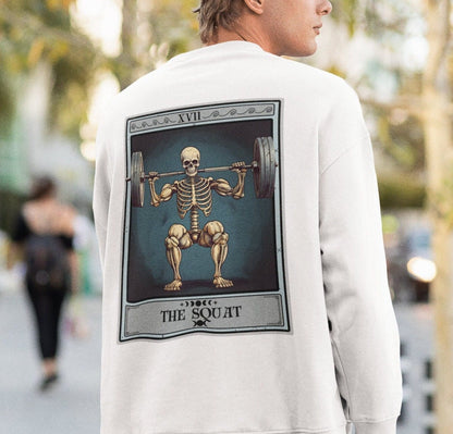 The Squat Tarot Card Sweatshirt, Gym Leg Day