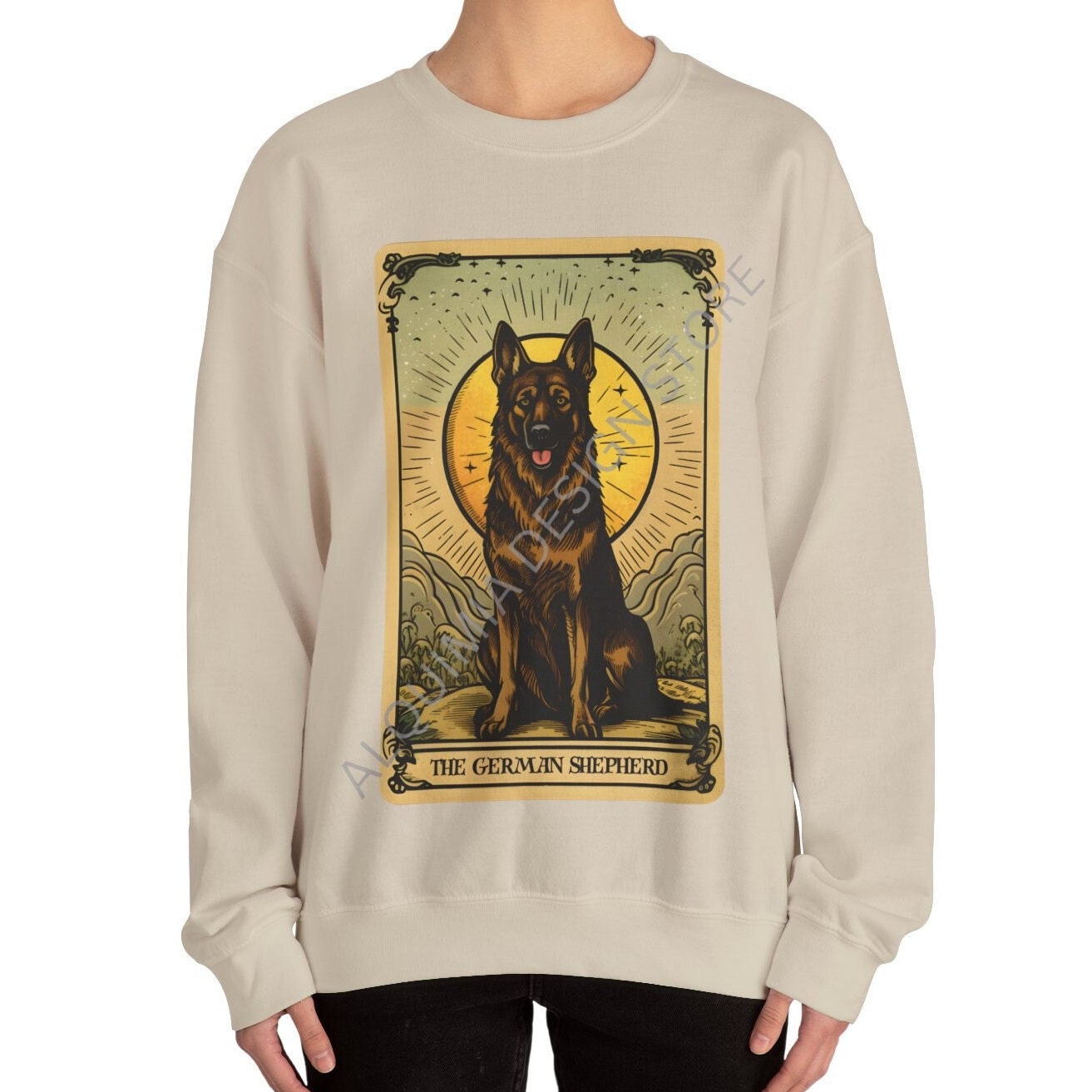 The German Shepherd Dog Tarot Card Sweatshirt