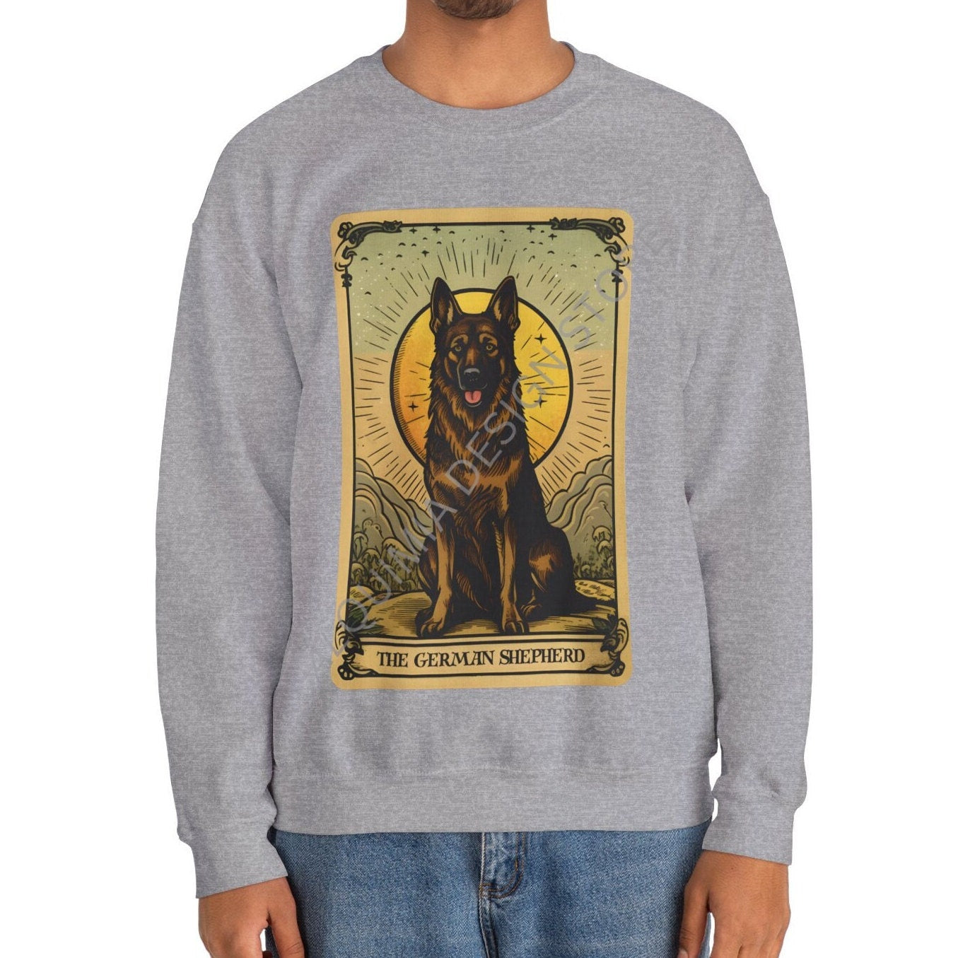 The German Shepherd Dog Tarot Card Sweatshirt