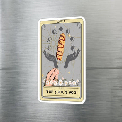 The Corn Dog Tarot Card Sticker, 4" x 6"