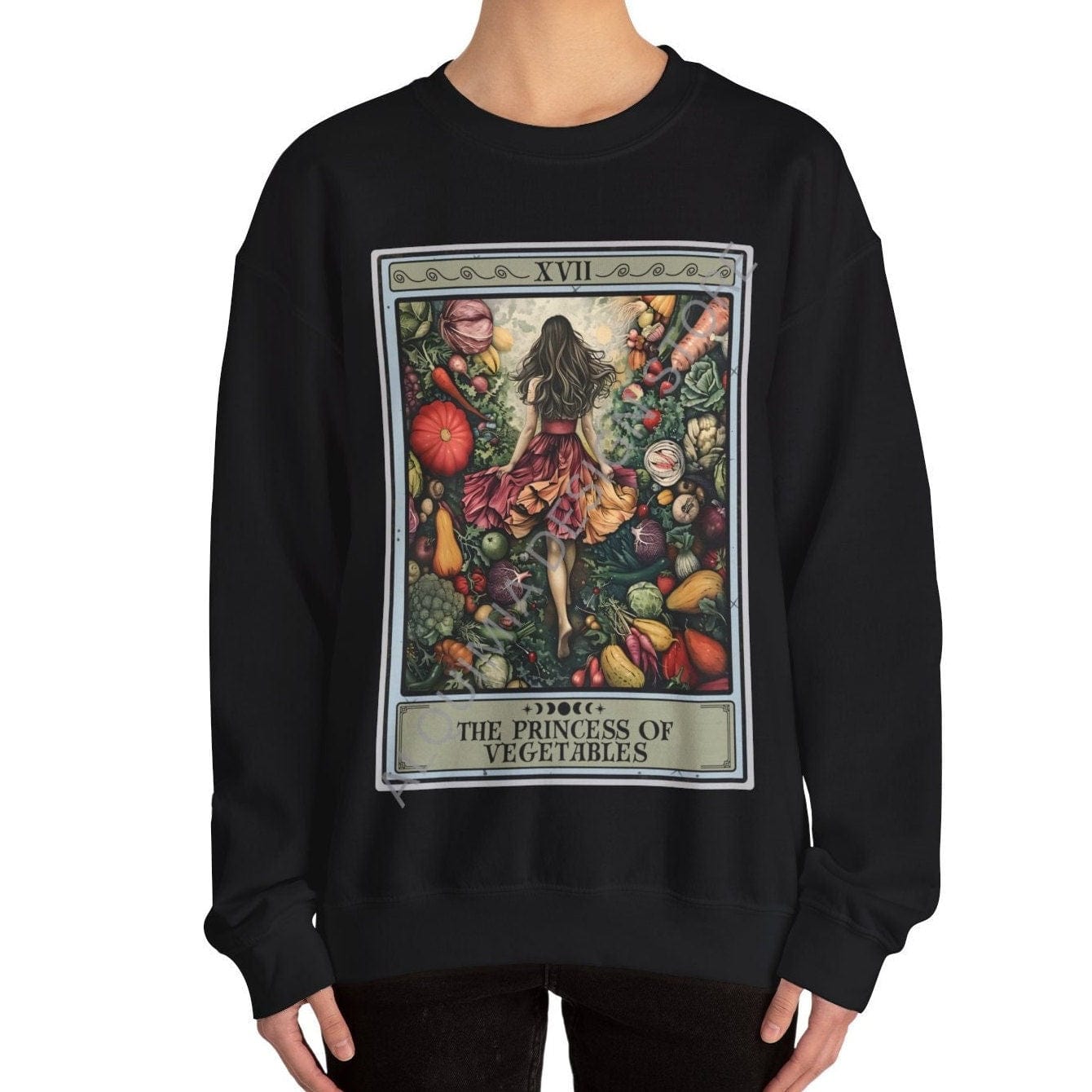 The Princess of Vegetables Tarot Card Vegan Sweatshirt