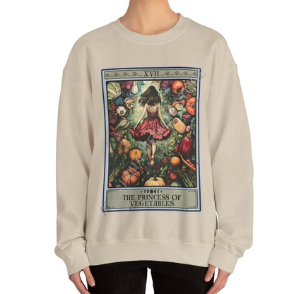 The Princess of Vegetables Tarot Card Sweatshirt, Vegan Vegetarian