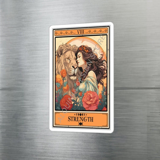 Strength Tarot Card Sticker, 3" x 4"