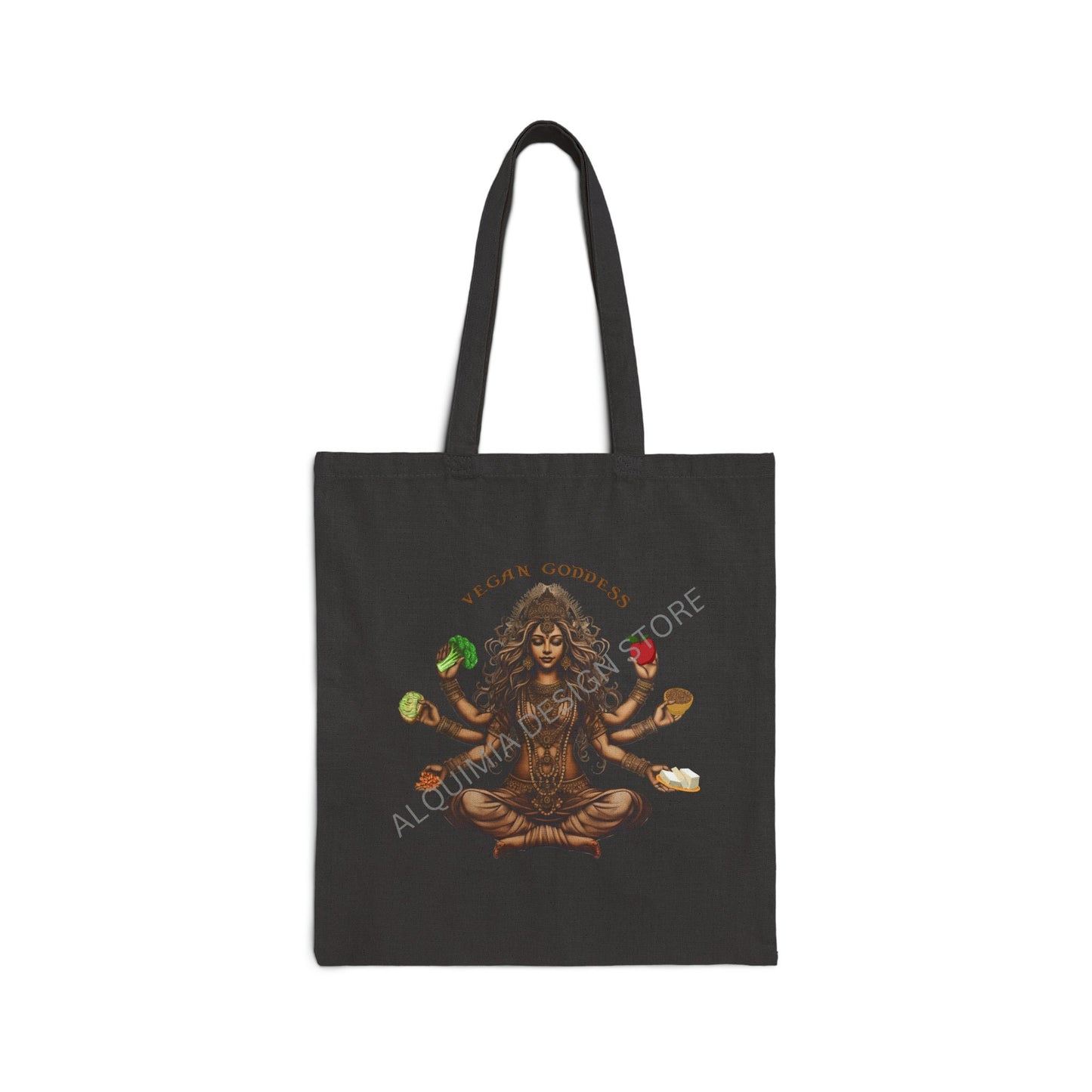 Vegan Goddess Tote Bag, 15" x 16" Farmers Market