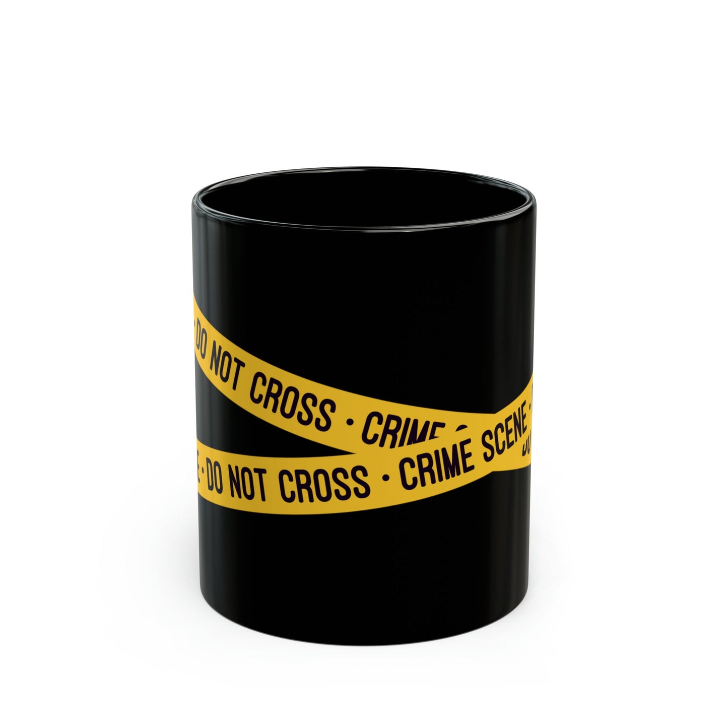 True Crime Junkie Black Mug (11oz, 15oz) Crime Scene Tape