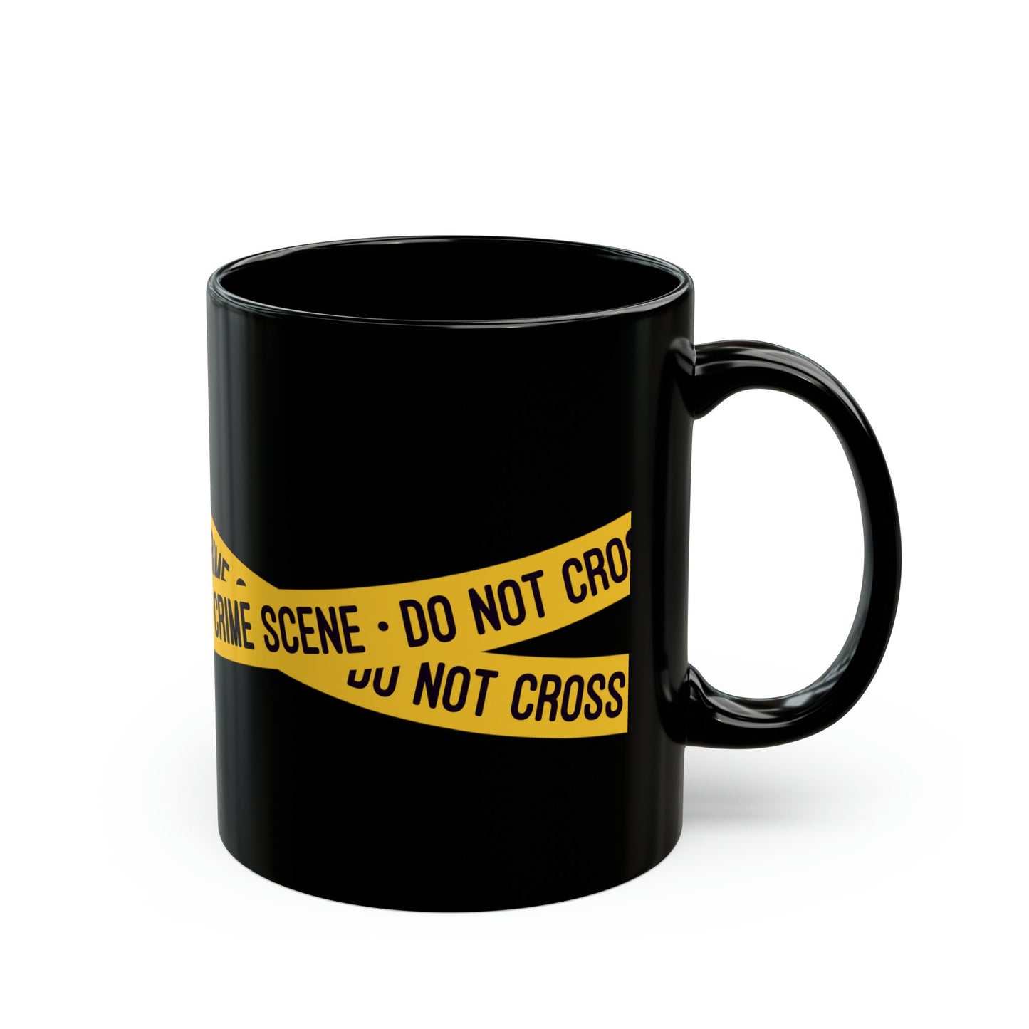 True Crime Junkie Black Mug (11oz, 15oz) Crime Scene Tape