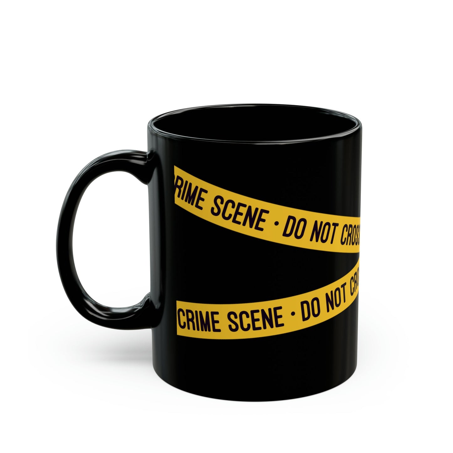 True Crime Junkie Black Mug (11oz, 15oz) Crime Scene Tape