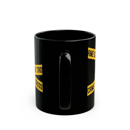 True Crime Junkie Black Mug (11oz, 15oz) Crime Scene Tape