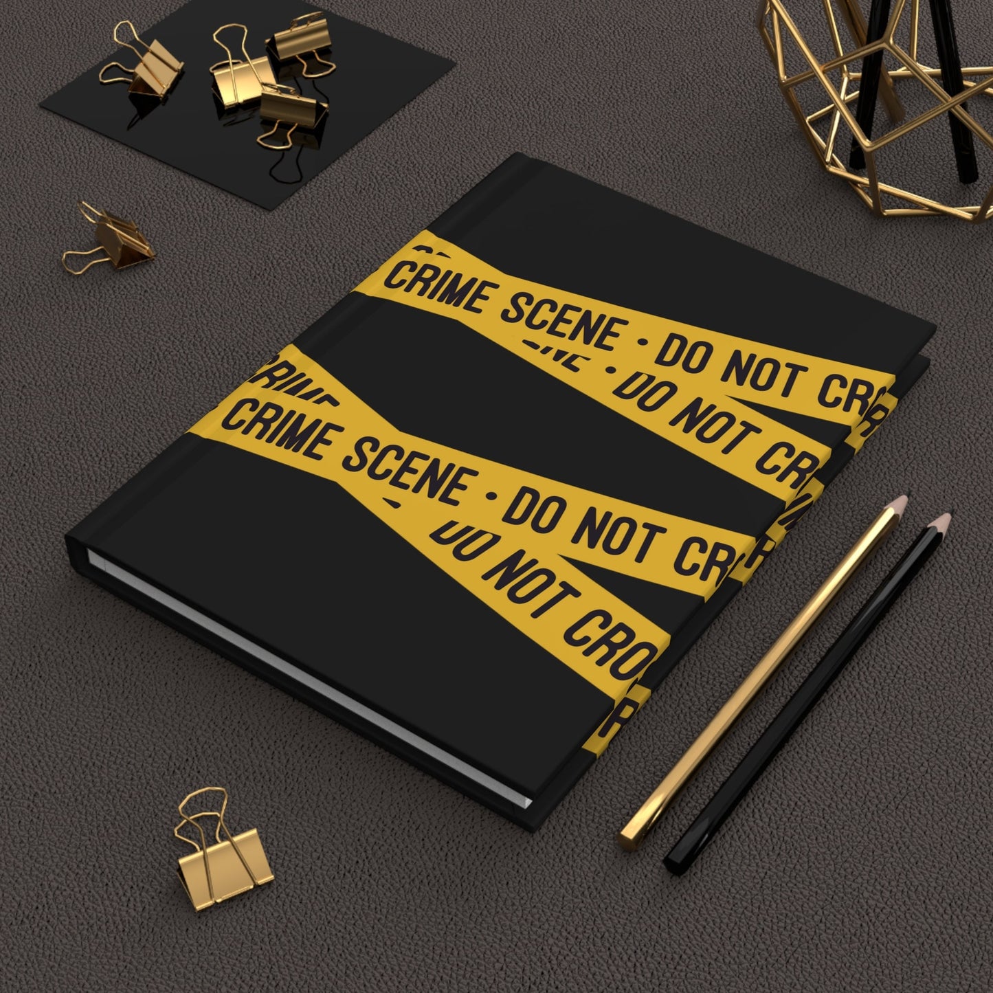 True Crime Scene Tape Notebook Hardcover Journal or Spiral Notebook 6" x 8"