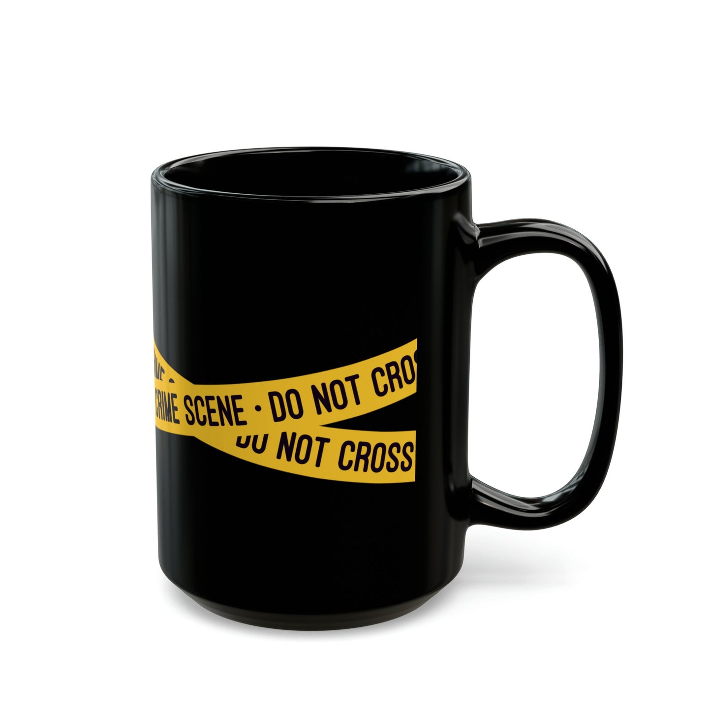 True Crime Junkie Black Mug (11oz, 15oz) Crime Scene Tape