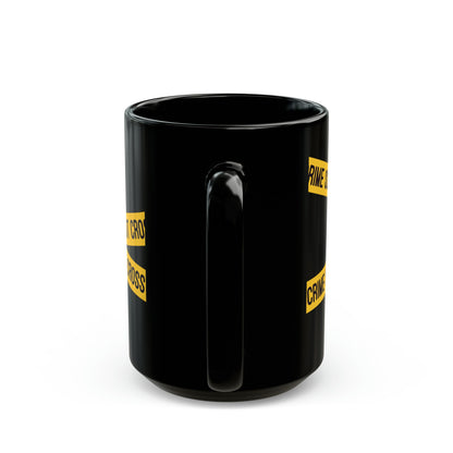 True Crime Junkie Black Mug (11oz, 15oz) Crime Scene Tape