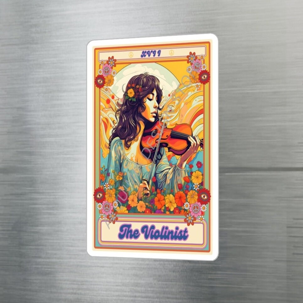 The Violinist Tarot Card Sticker, Violin 3" x 4"