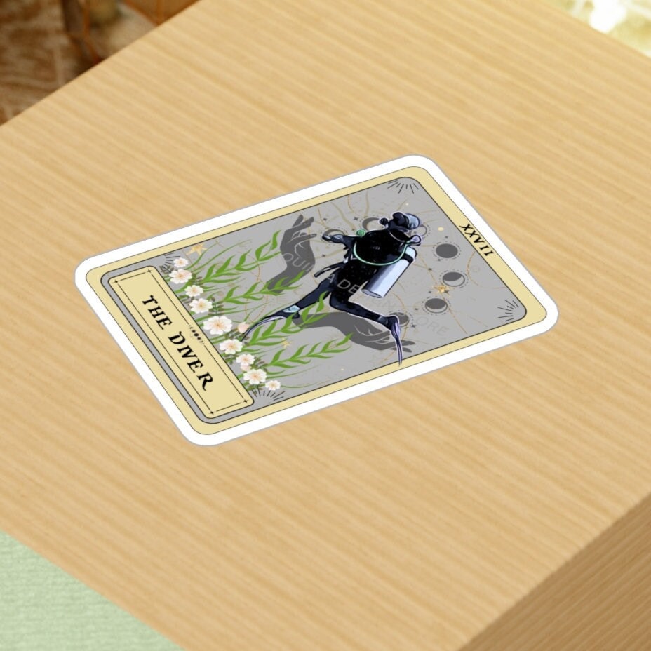 The Diver Tarot Card Sticker 3" x 4"