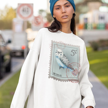 Budgie Postage Stamp Sweatshirt