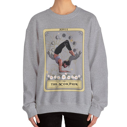 The Scorpion Tarot Card Sweatshirt, Yoga Pose
