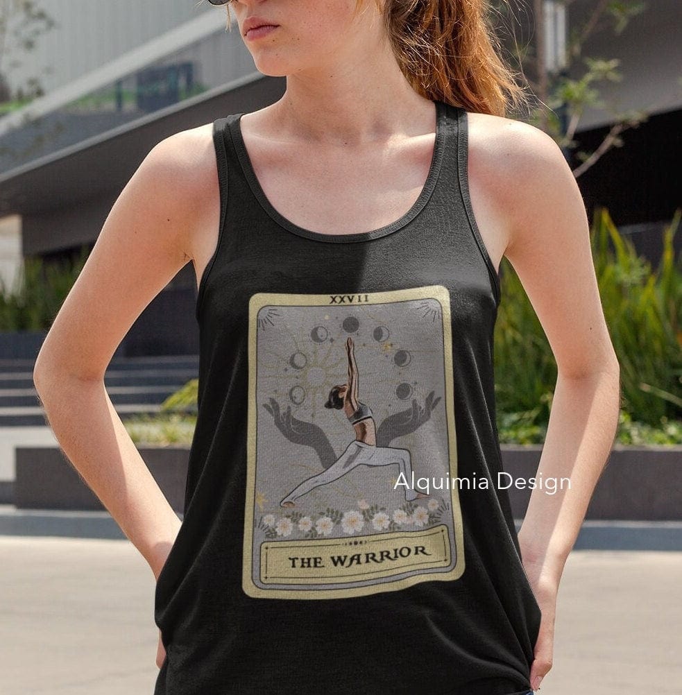 The Warrior Tarot Card Tank Top, Warrior Yoga Pose