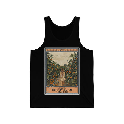 The Princess of Oranges Tarot Card Tank Top, Orange Fruit