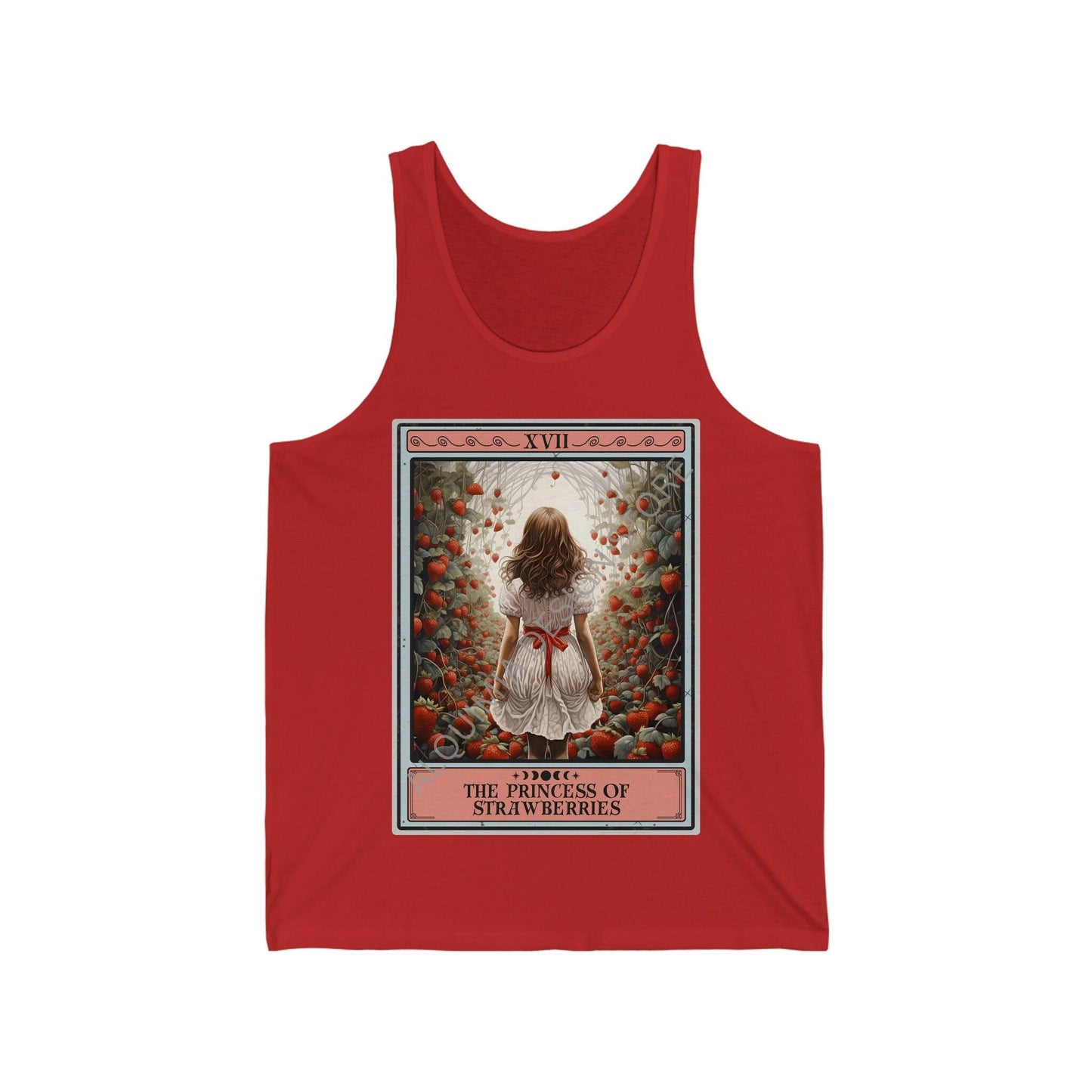 The Princess of Strawberries Tarot Card Tank Top, Strawberry