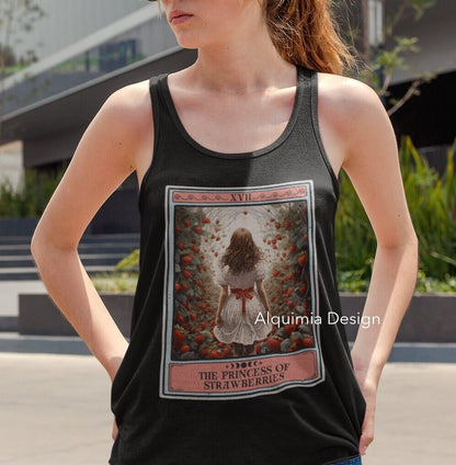 The Princess of Strawberries Tarot Card Tank Top, Strawberry