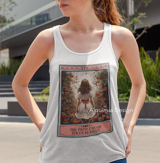 The Princess of Strawberries Tarot Card Tank Top, Strawberry