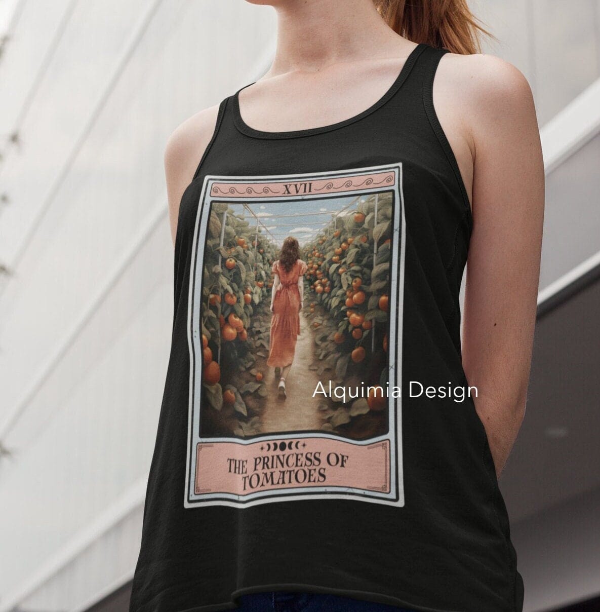 The Princess Of Tomatoes Tarot Card Tank Top, Tomato Vegetarian