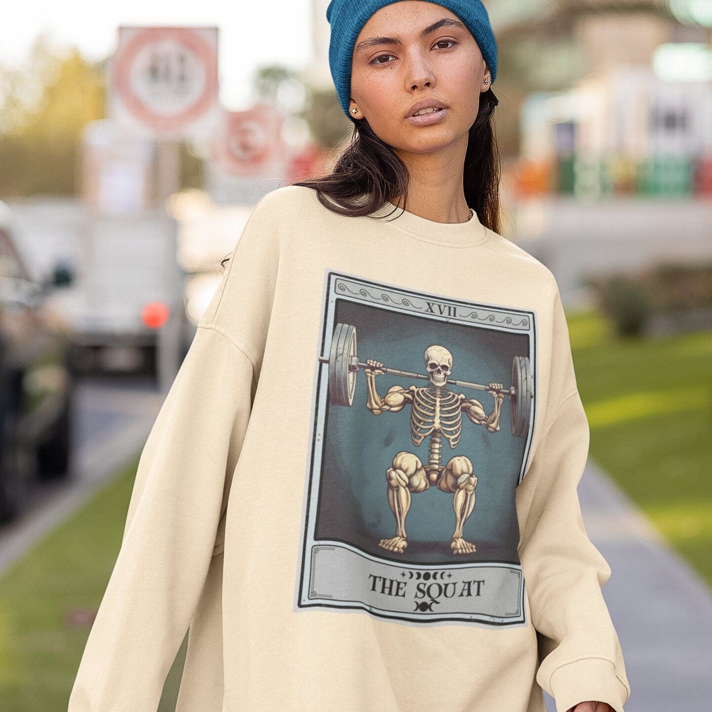 The Squat Tarot Card Sweatshirt, Leg Day Workout