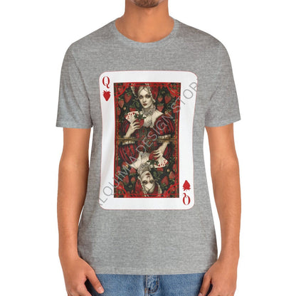 Queen of Strawberries Poker Card Shirt, Strawberry Lover