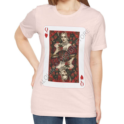 Queen of Strawberries Poker Card Shirt, Strawberry Lover