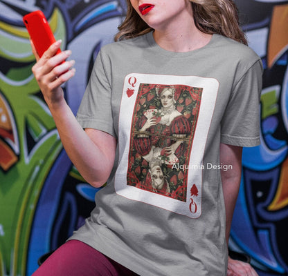 Queen of Strawberries Poker Card Shirt, Strawberry Lover