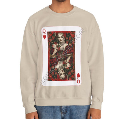 Queen on Strawberries Poker Card Sweatshirt, Strawberry Lover