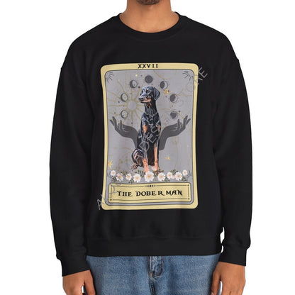 The Doberman Dog Tarot Card Sweatshirt, Natural Doberman