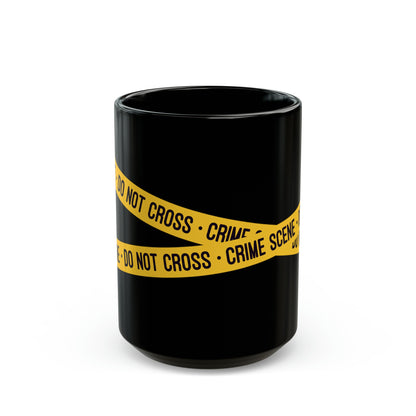 True Crime Junkie Black Mug (11oz, 15oz) Crime Scene Tape