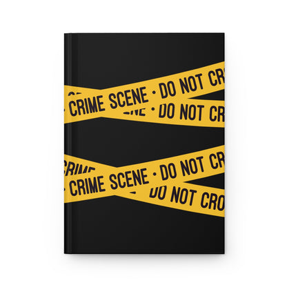 True Crime Scene Tape Notebook Hardcover Journal or Spiral Notebook 6" x 8"