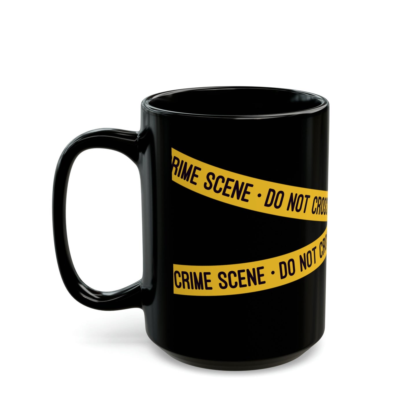 True Crime Junkie Black Mug (11oz, 15oz) Crime Scene Tape