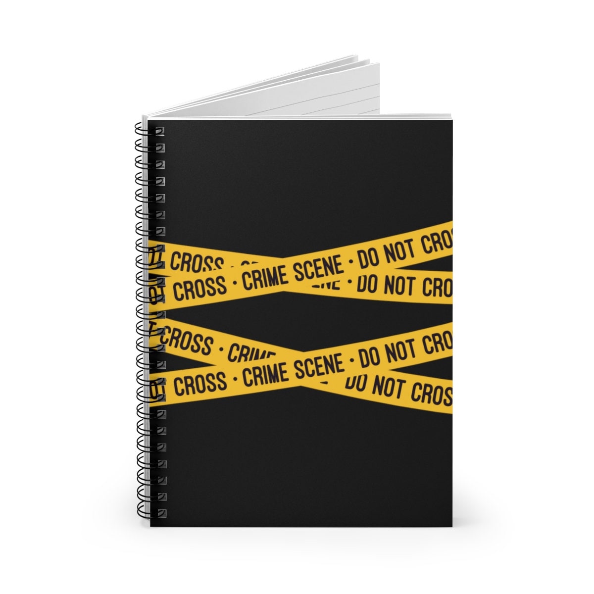 True Crime Scene Tape Notebook Hardcover Journal or Spiral Notebook 6" x 8"