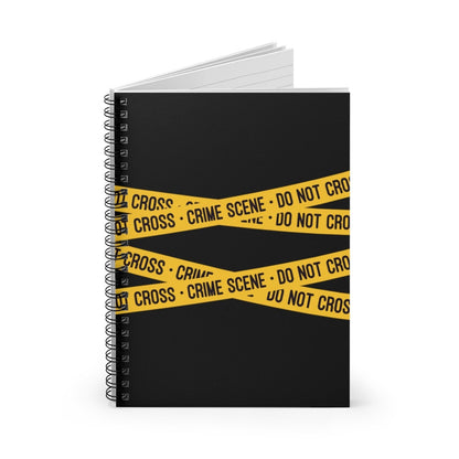 True Crime Scene Tape Notebook Hardcover Journal or Spiral Notebook 6" x 8"