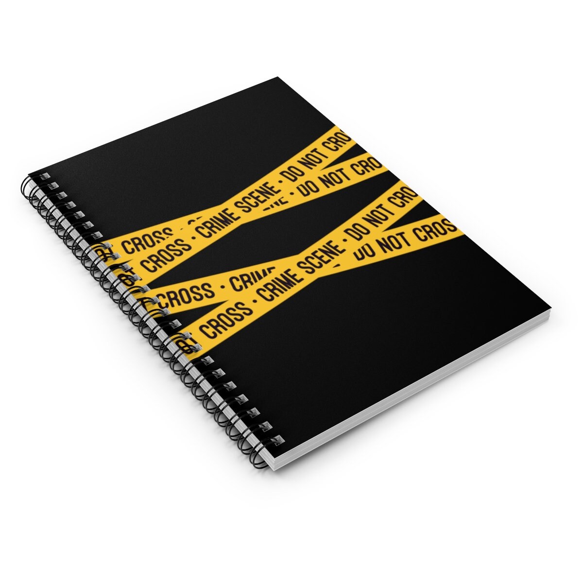 True Crime Scene Tape Notebook Hardcover Journal or Spiral Notebook 6" x 8"